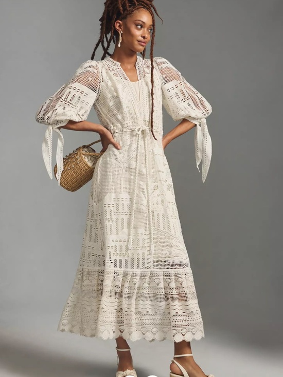 FARM Rio Dresses & Skirts - FARM Rio Morada Boa Guipure Lace Maxi Dress XS S 2 4 6